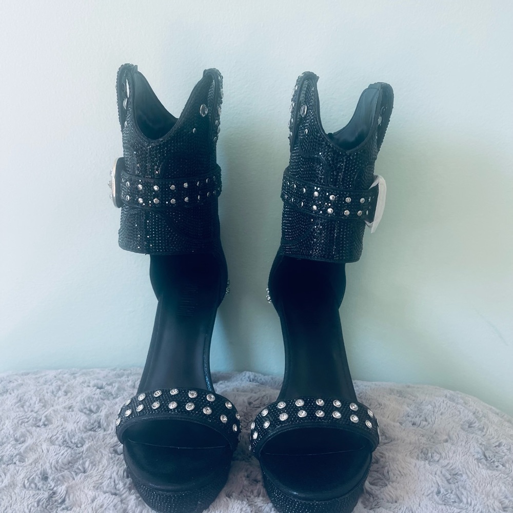 Dolls Kill “NWT” Western Cowgirl Shine Rhinestone Heels - Picture 2 of 7